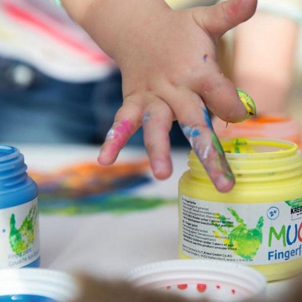 Kreul mucki finger paint, various colors, 6x150 ml 1 box