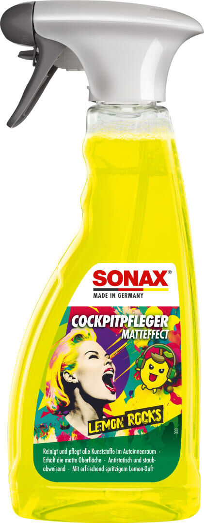 Sonax plastic maintenance product cockpitpfleger matteffect cockpit care 500 ml lemon rocks