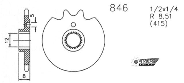 Esjot front sprocket 0846 sprocket 415 13z standard