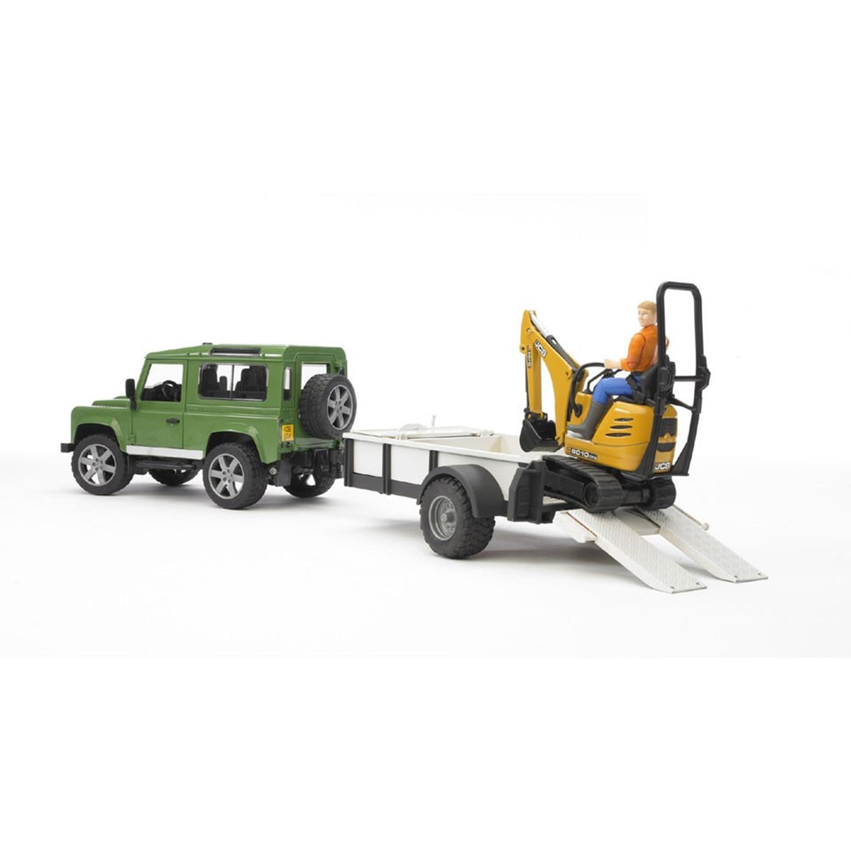 BRUDER Auto Landrover Defender mit mikroskopischer Maschine