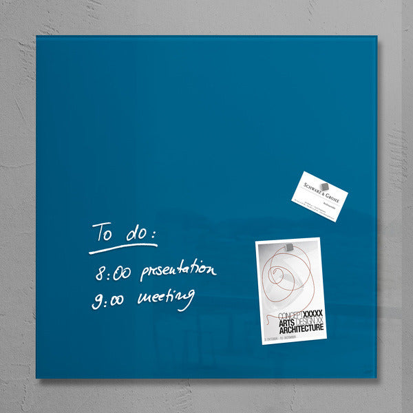 Sigel si-gl252 glasmagneetbord artverum 480x480x15mm petrolblauw