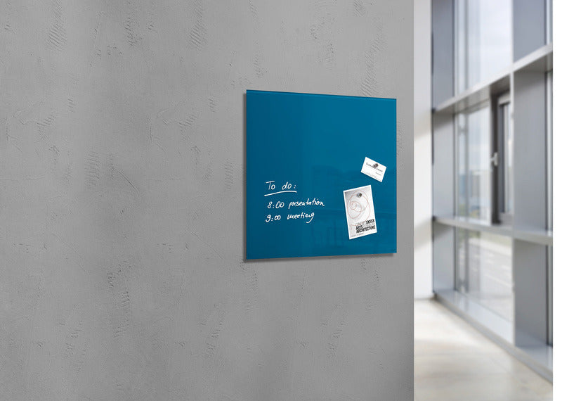Sigel si-gl252 glasmagneetbord artverum 480x480x15mm petrolblauw