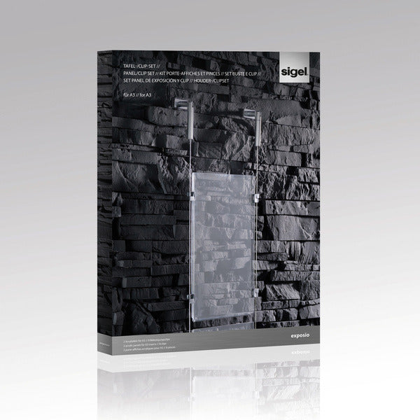 Sigel si-se110 презентационна система exposio 2x акрилна плоча A3, 8 щипки