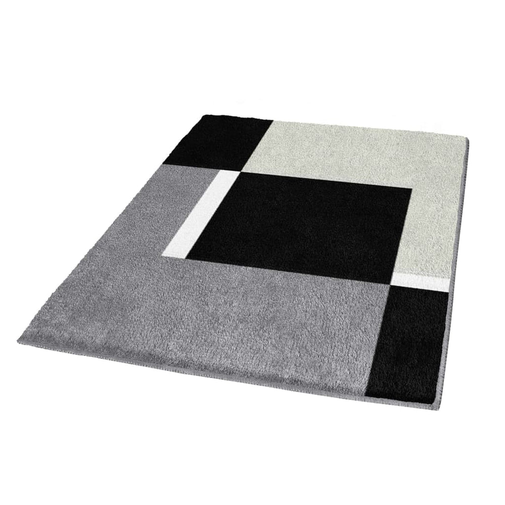 Kleine Wolke Kleine Wolke Bathmat Dakota Platinum 55x65 cm gray and black