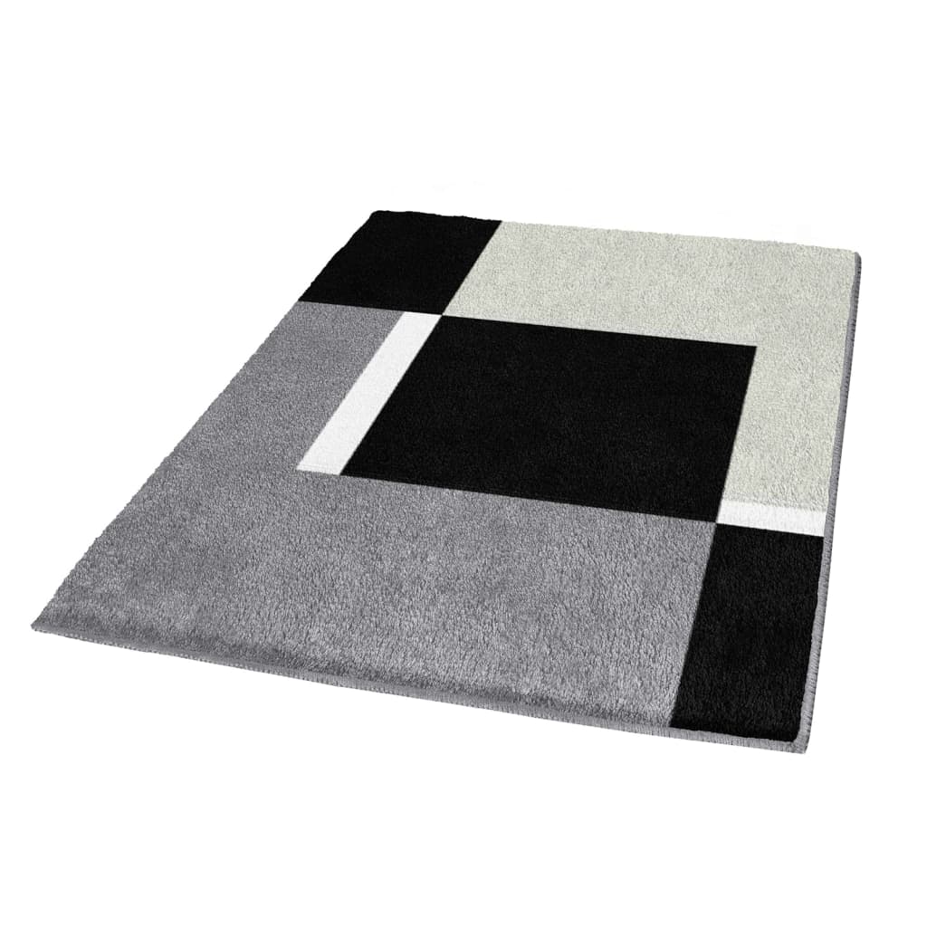 Kleine Wolke Kleine Wolke Bathmat Dakota Platinum 55x65 cm gray and black