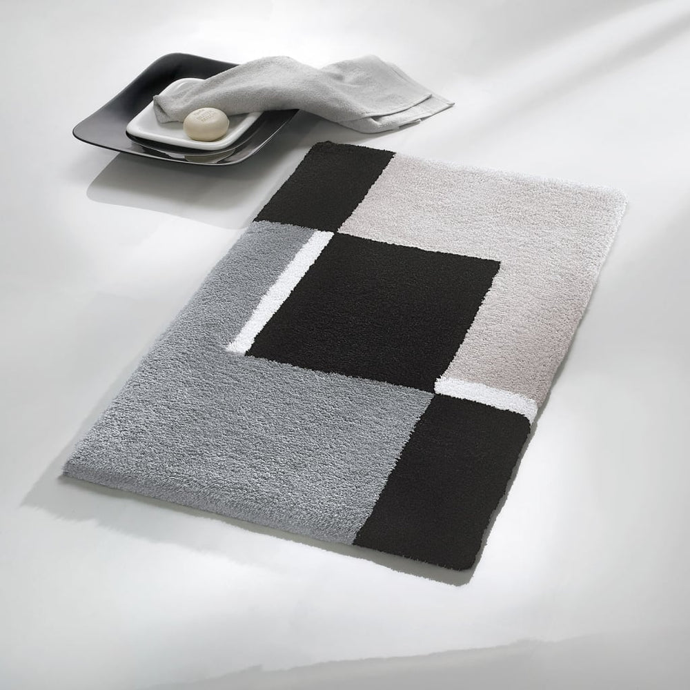 Kleine Wolke Kleine Wolke Bathmat Dakota Platinum 55x65 cm gray and black