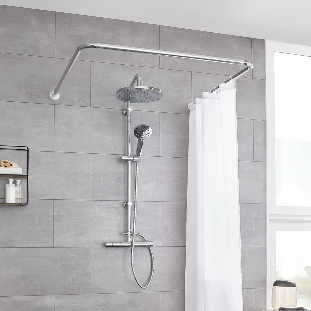 Small Wolke shower curtain rod universal 3 sizes chrome-colored