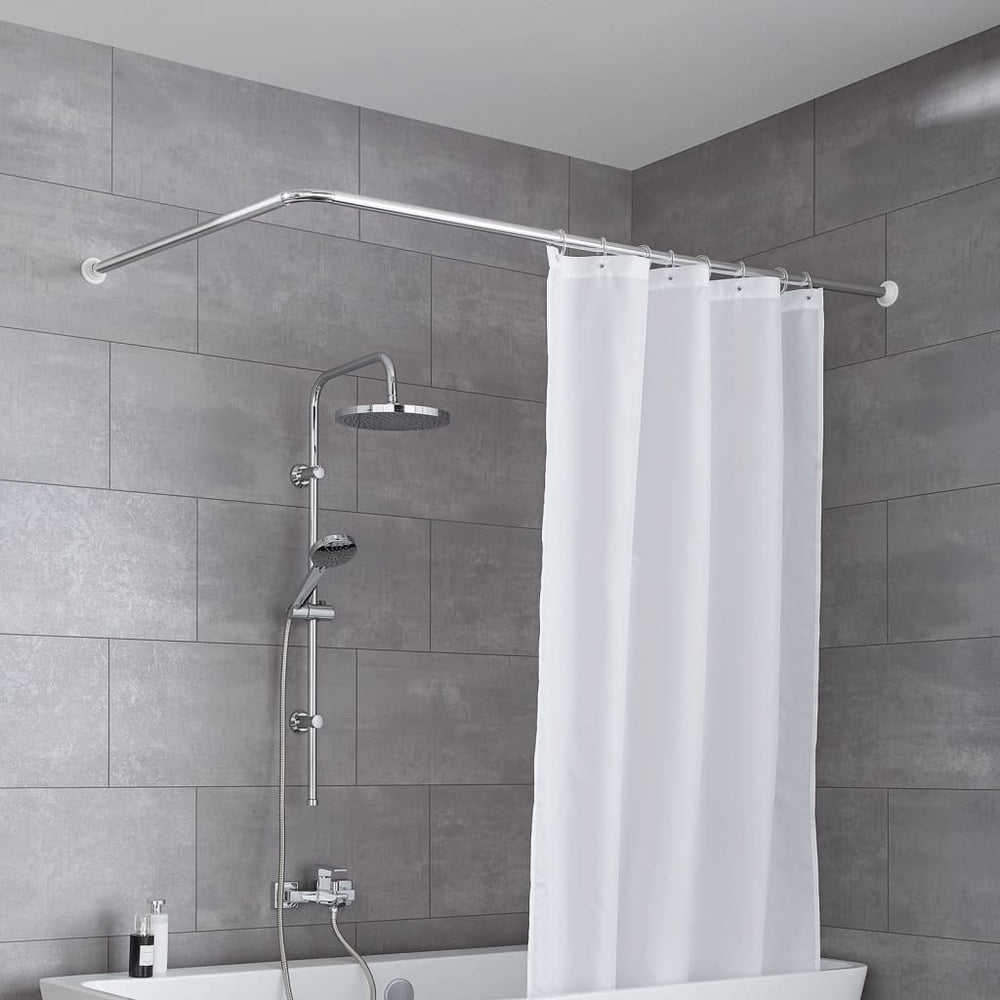 Small Wolke shower curtain rod universal 3 sizes chrome-colored