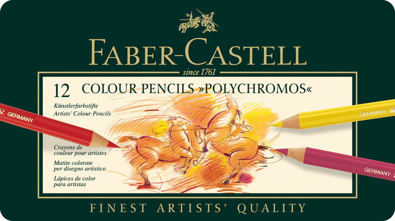 Faber Castell FC-110012 Faarweg Bläistëft Polychromos 3,8 mm Kär Dicke Fall vun 12 Stécker