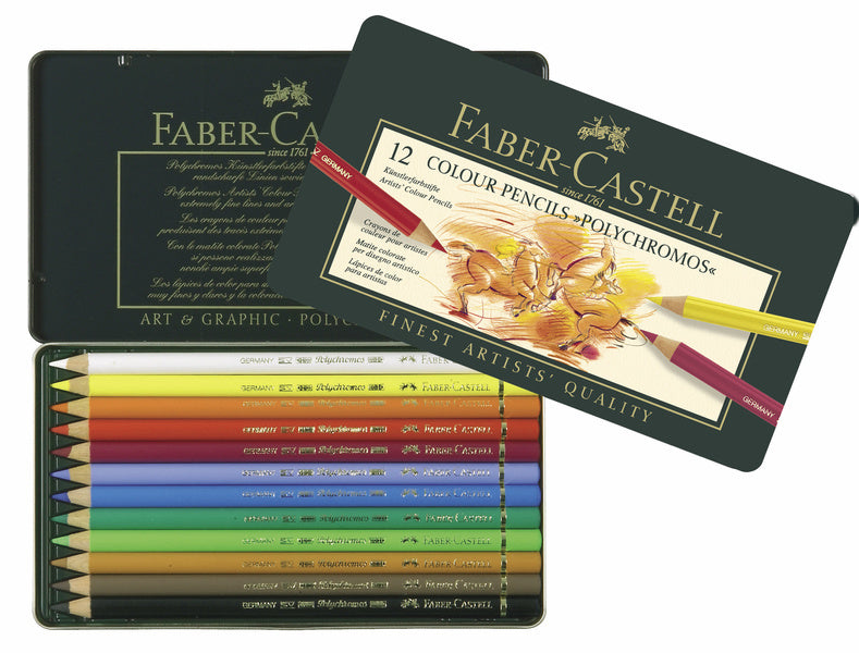 Faber Castell FC-110012 Faarweg Bläistëft Polychromos 3,8 mm Kär Dicke Fall vun 12 Stécker