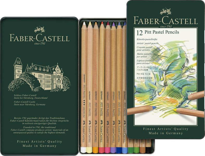 Faber Castell FC-11112 Pastel Pencil Faber-Castell Pitt Metal Pouch A 12 stykker