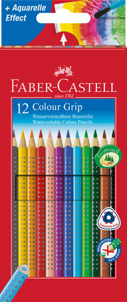 Faber Castell FC-112412 Lápis de cor Faber-Castell Grip Estojo de papelão de 12 peças