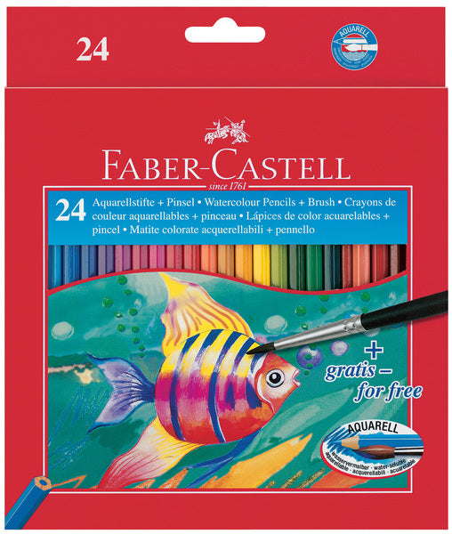 Faber castell fc-114425 watercolor pencil faber-castell case a 24 pieces + brush