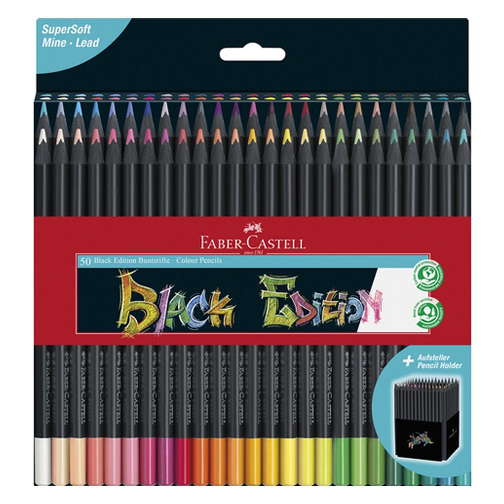 Faber Castell FC-116450 Black Edition Colored Pencils 50 Pieces