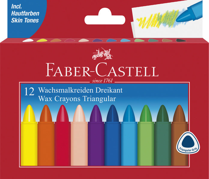Faber Castell FC-120010 Wax Crayon Dräieck 12 Stéck