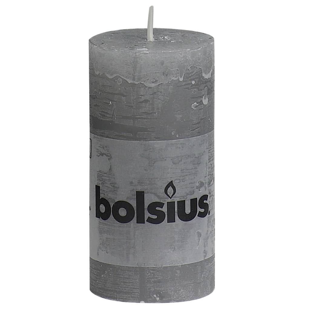 Bolsius Bolsius rustykalne świece 8 St 100x50 mm jasnoszary