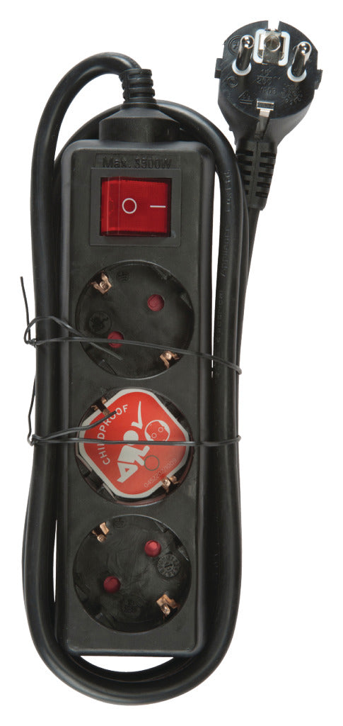 Brennerstuhl bn-1550600413 Power strip 3-way 1,40 m schwarz - Buedem