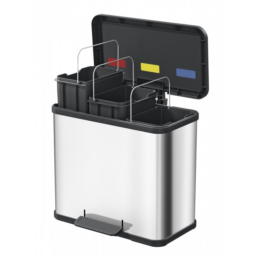 Hailo Öko Trio Plus Pedal Bin 3x9l Black