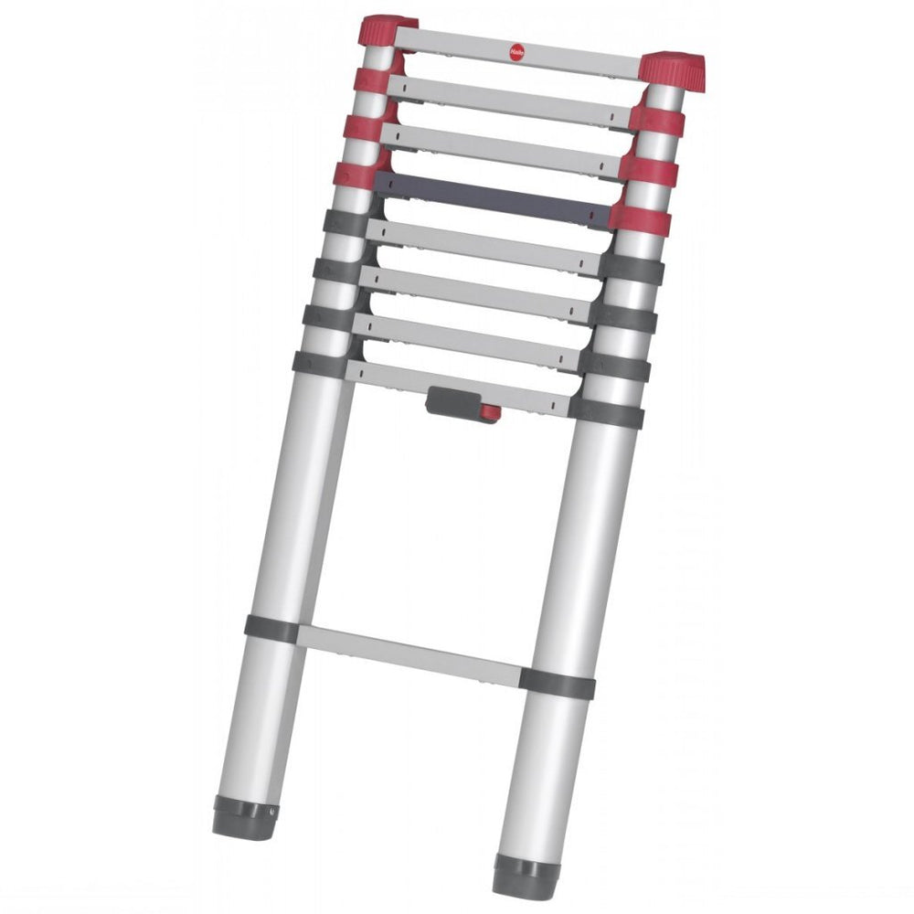 Échelle télescopique en aluminium Hailo t80 11 marches + barre de stabilisation 103-322 cm