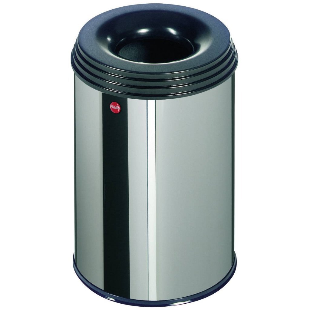 Hailo 0915-022 profiline safe m waste bin 14l stainless steel black