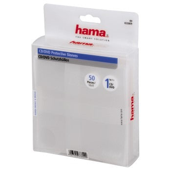 Hama CD DVD pochettes 50 pièces transparentes
