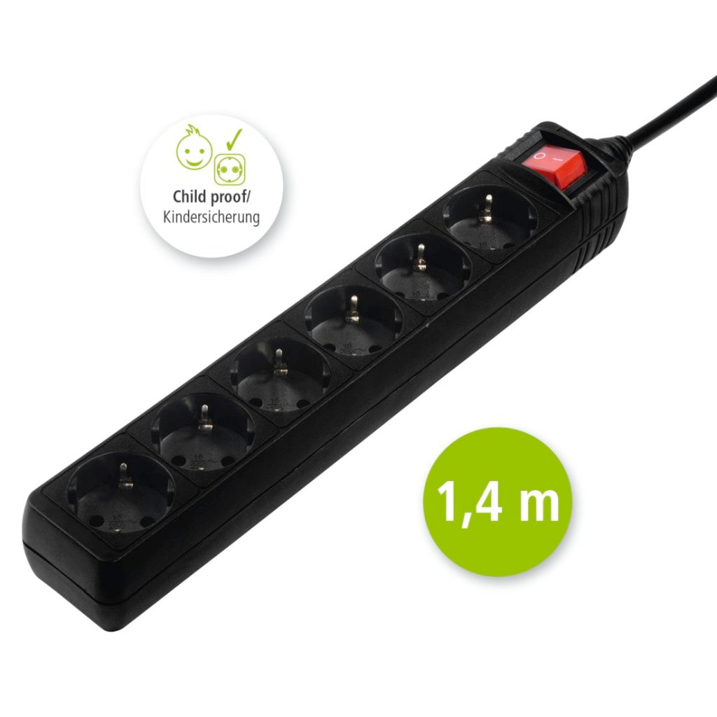 Hama 6-way ja.wsaks.1.4m bk