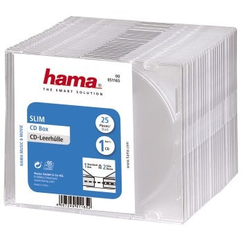 Hama CD slim box transparent, paquet de 25