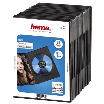 Hama DVD slim box noir, paquet de 25