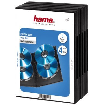 Hama DVD quad box 4DVD noir paquet de 5