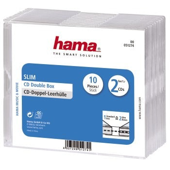 Hama CD slim boîte à bulles, paquet de 10