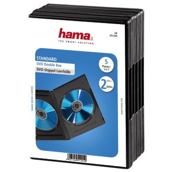 Hama DVD double boîte noir, paquet de 5