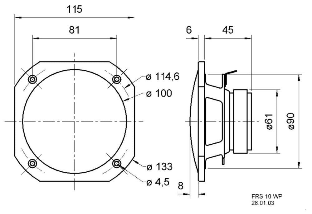 Visaton Visaton VS-FRS10 WP 4W Breitbandlautsprecher salzwasserbeständig 10 cm (4) 4 Ohm weiß