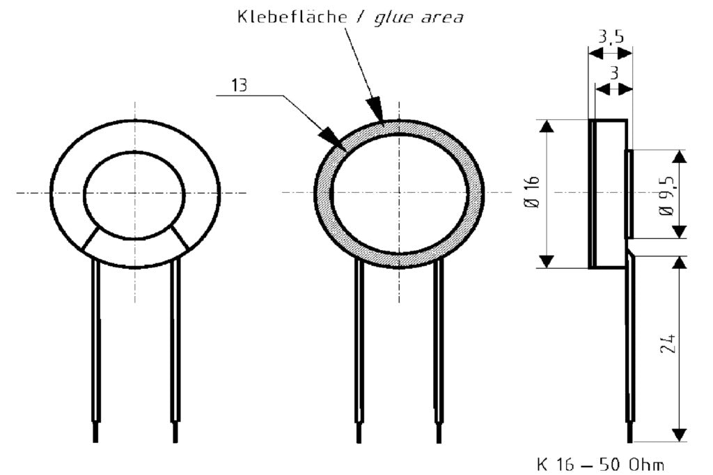 Visaton vs-k16 Miniaturlautsprecher 16 mm 50 Ohm