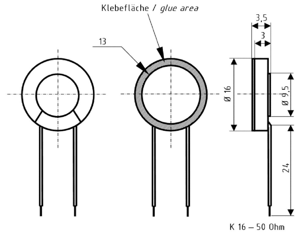 Visaton vs-k16 miniatyrhøyttaler 16 mm 50 ohm