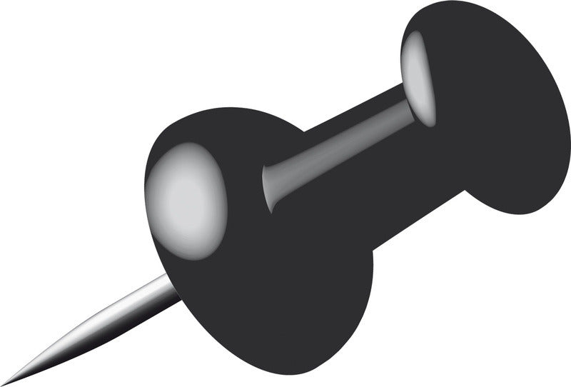 Alco al-662-11 pushpins box of 40 pieces black