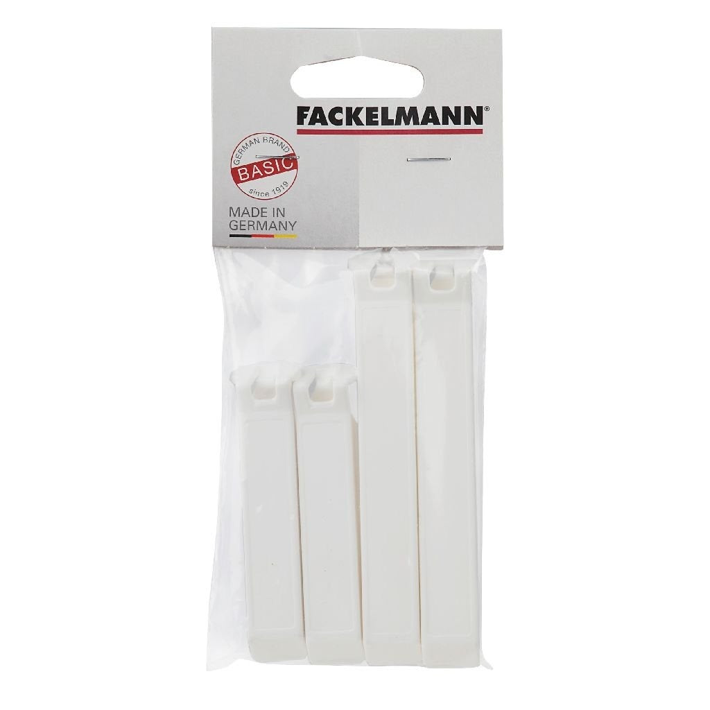 Fackelmann basic fresh food clamp 11 and 8 cm white 4 pieces