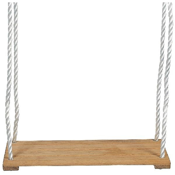 Happy people wooden swing plank