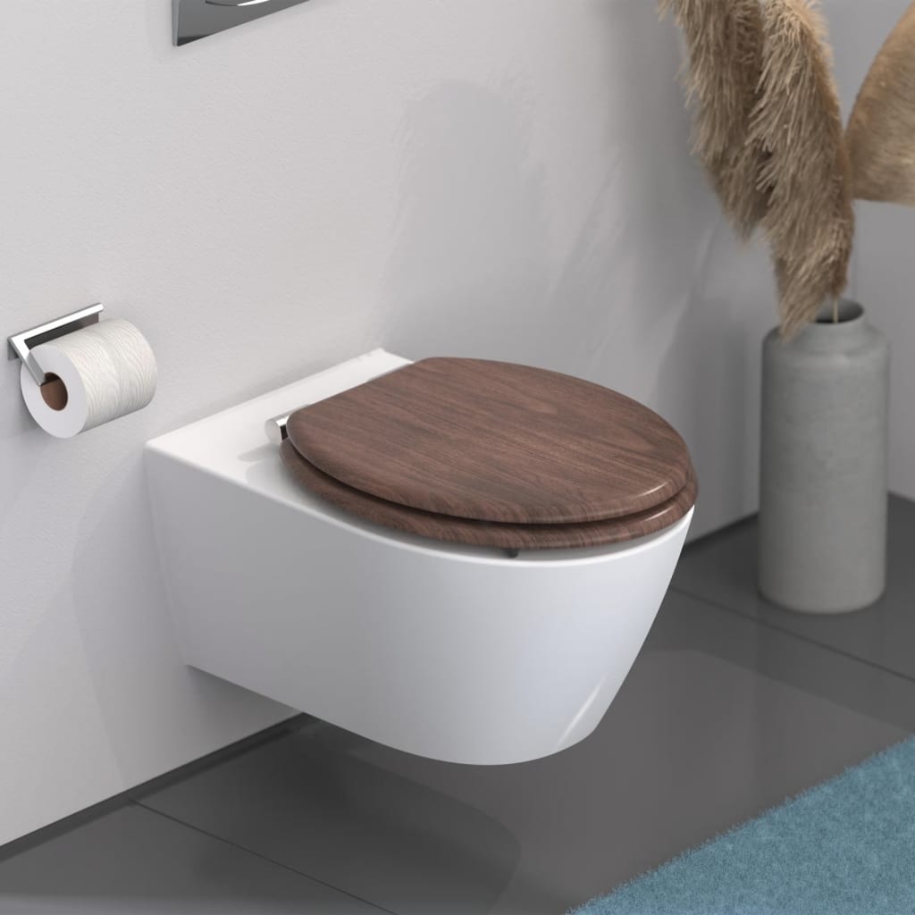 Schütete Schüte toiletstol Soft-Close Dark Wood MDF