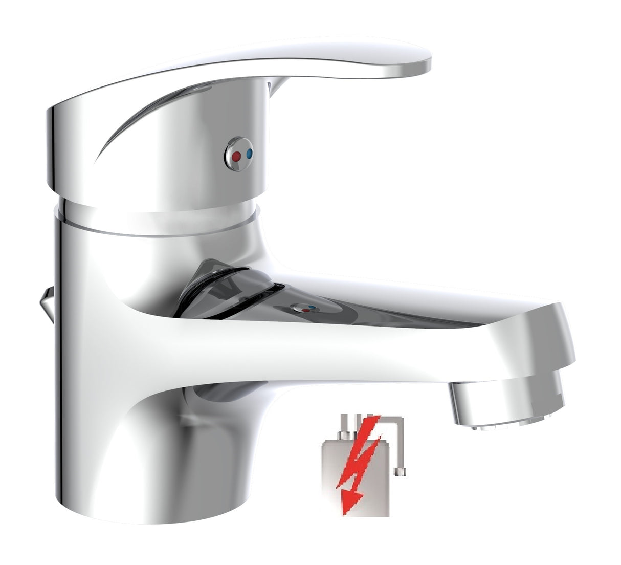 Schütte Schütte Washbasin Mixer Orazi Low Pressure Chrome -färgad
