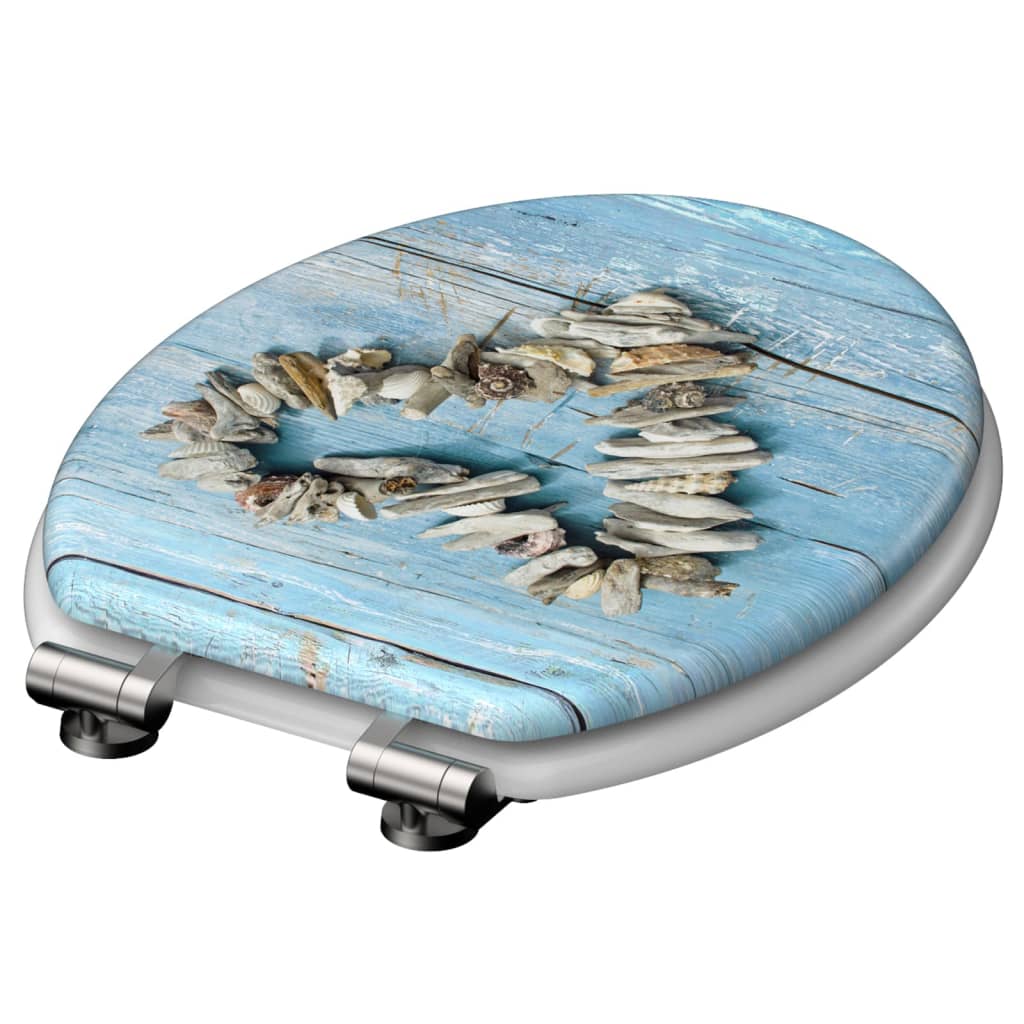 Schütte toaletní sedadlo s měkkou skrytou skořápkou srdce mdf vysoký lesk