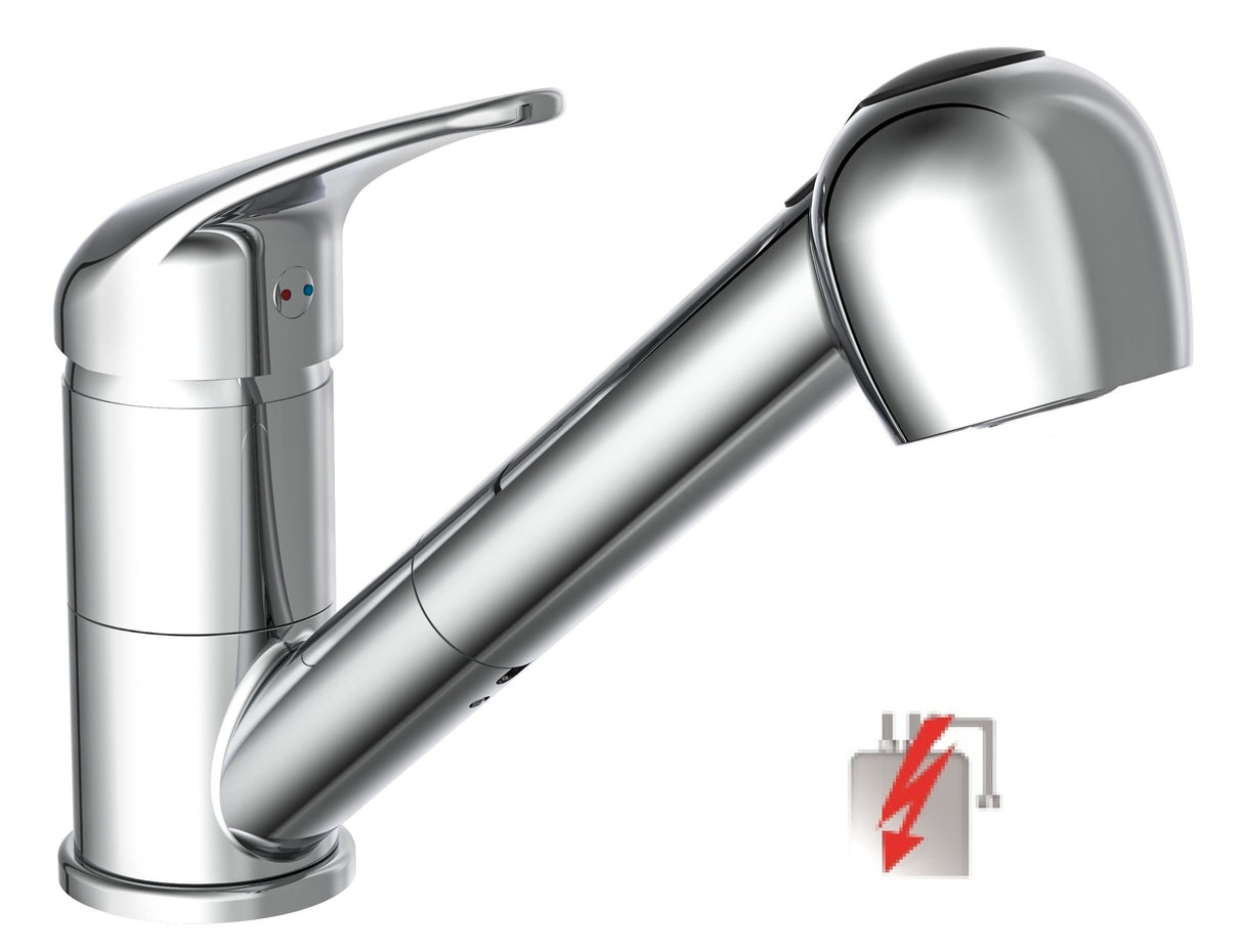 Schütte One -Kutton Mixer med utdragbar utgång ultra krom -färgad