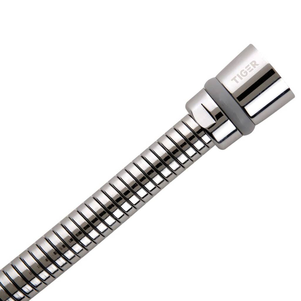 Tigne de douche Tiger Excellence HOSE 150 cm en acier inoxydable brossé