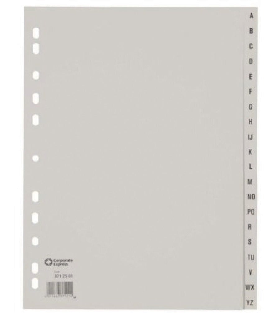 Ahrend ofc-tab1 pestañas a4 a - z gris juego de 20 piezas