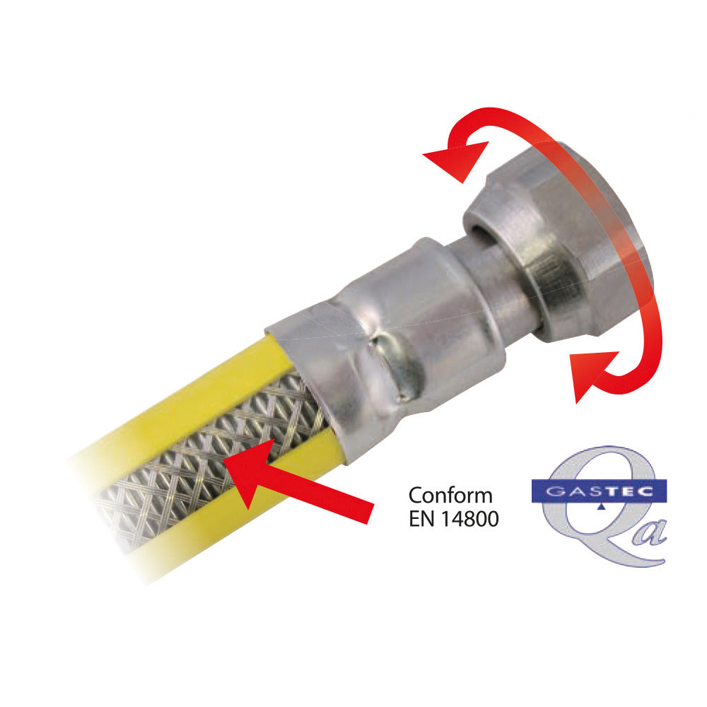 Juego de conexión de gas Scanpart acero inoxidable-flexible 125cm