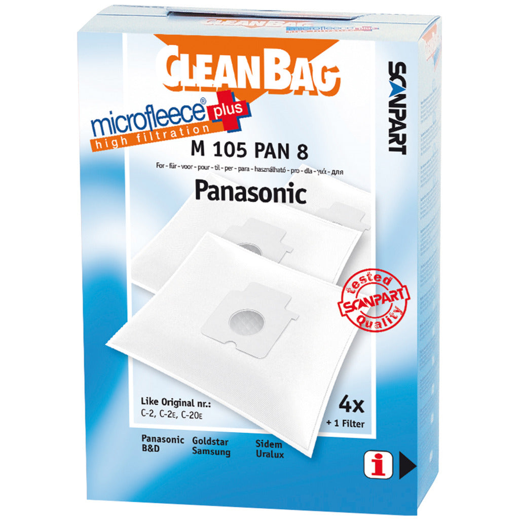 Scanpart m105pan8 microfleese dust bag panasonic c-2e micro en