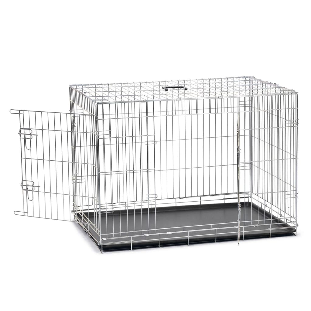 Karlie Dog Bank with 2 doors 107.5x70.5x76.5 cm silver colored