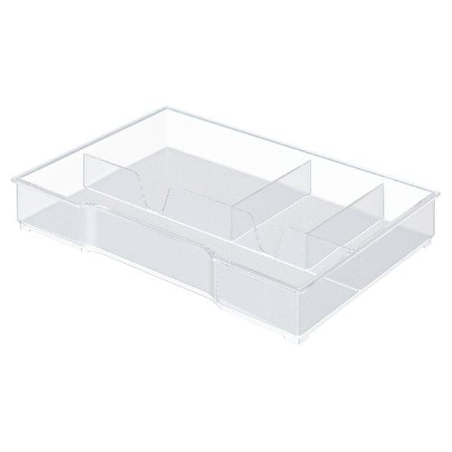 Sorteertray leitz plus wow transparant 4 compartimenten polystyreen