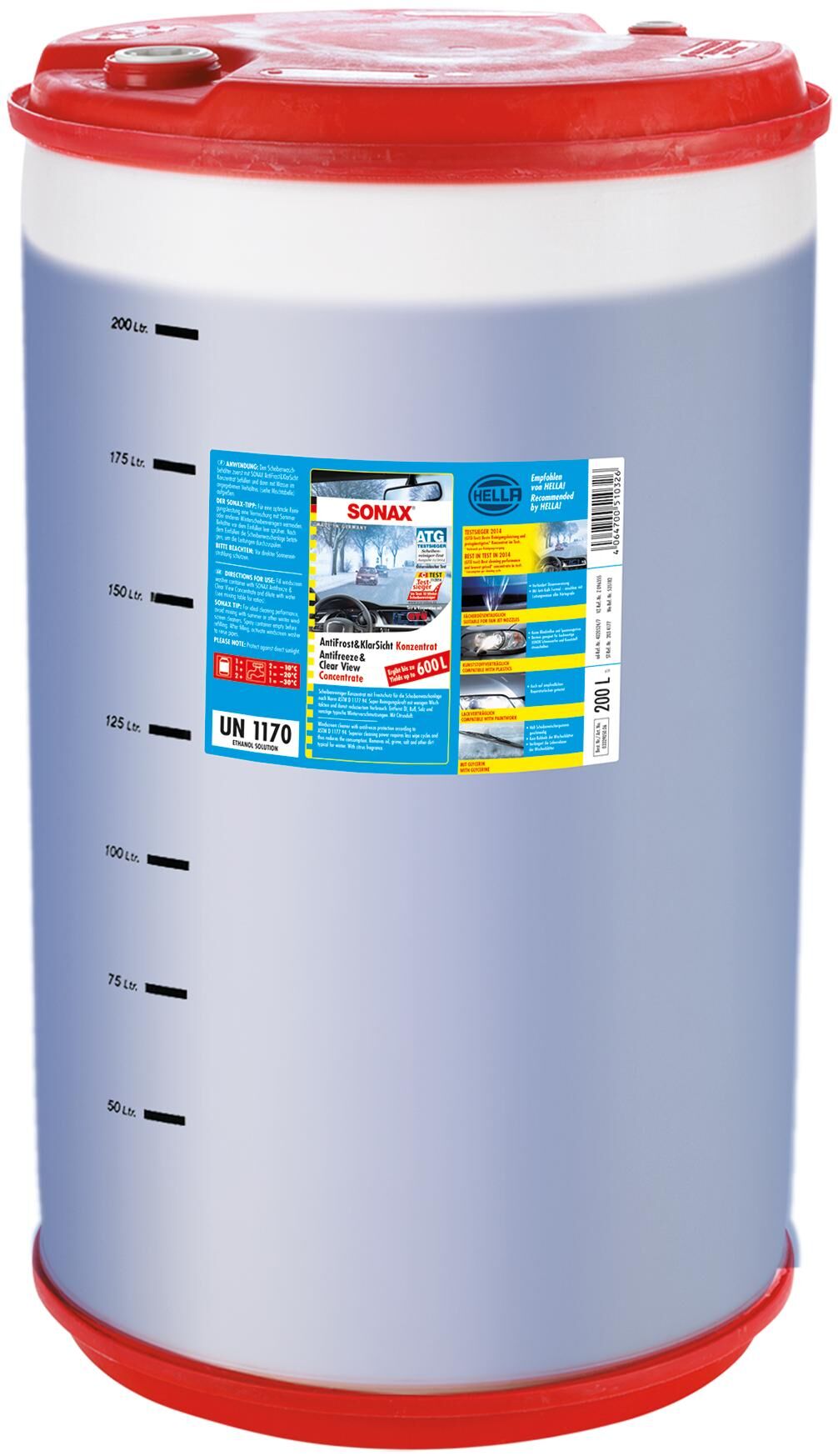 Sonax ruitenvocht anti-vries antifrost klarsicht anti-rust+clear view 200 concentrate pvc.drum