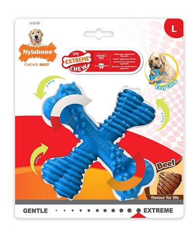 Nylabon Extreme Kau-X-Bone-Rindfleischblau