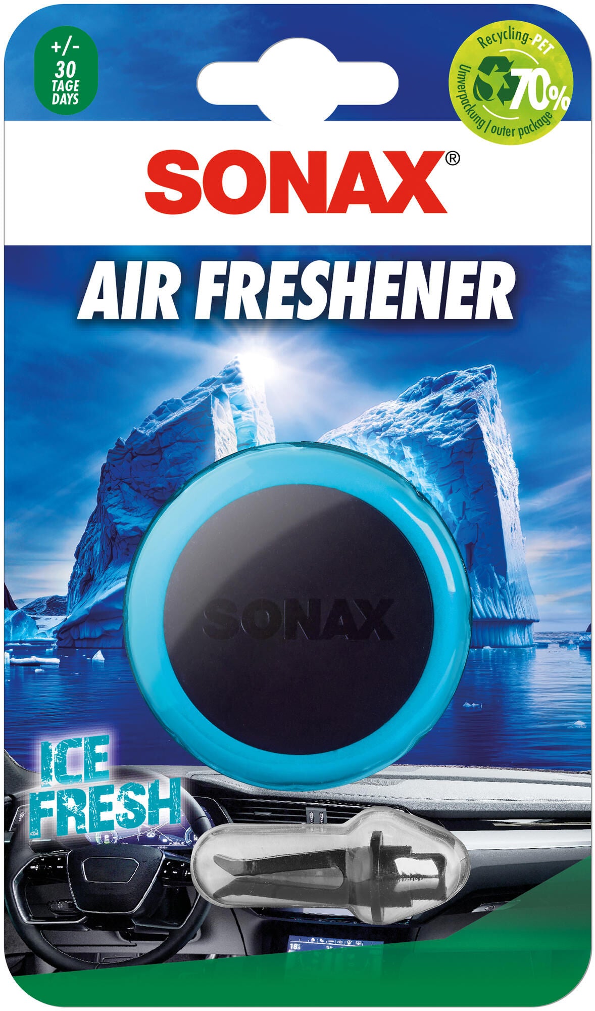 Désodorisant Sonax. air frais. glace fraîche